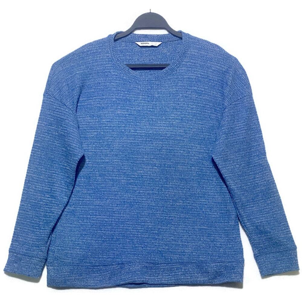Sonoma Crewneck Sweater Pullover Supersoft Women's Sz Large Blue Long Sleeve NWT